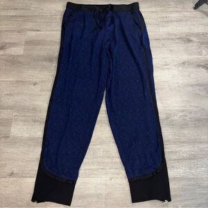 3.1 Phillip lim black/blue patterned silk trim joggers size 12 EUC